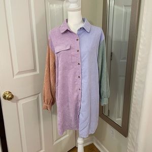 Nasty gal NWT size 8 corduroy multi dress